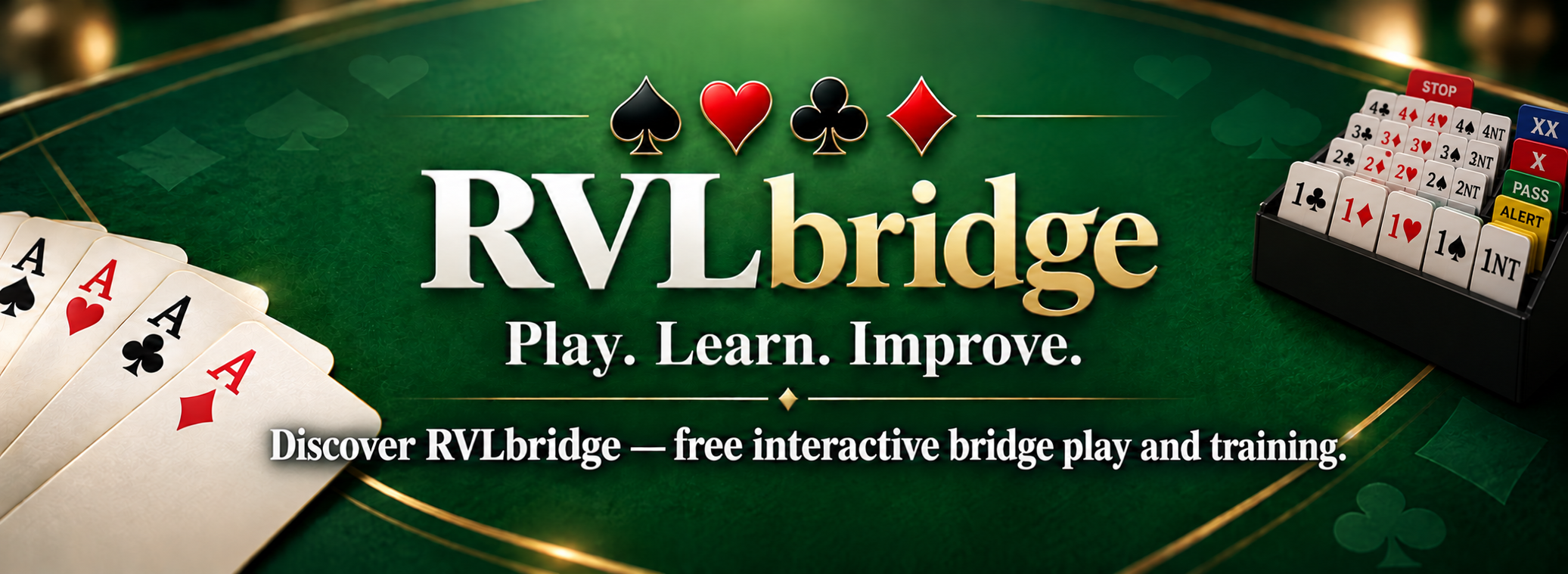 RVLbridge - Free Online Bridge Play and Training | v4.09